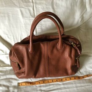 Fossil Brand brown leather satchel